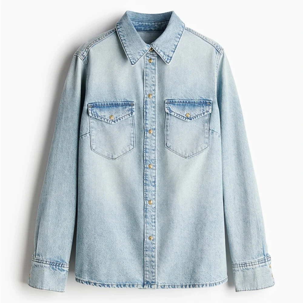 H&M Blue Denim Buttondown - Picture 2 of 5